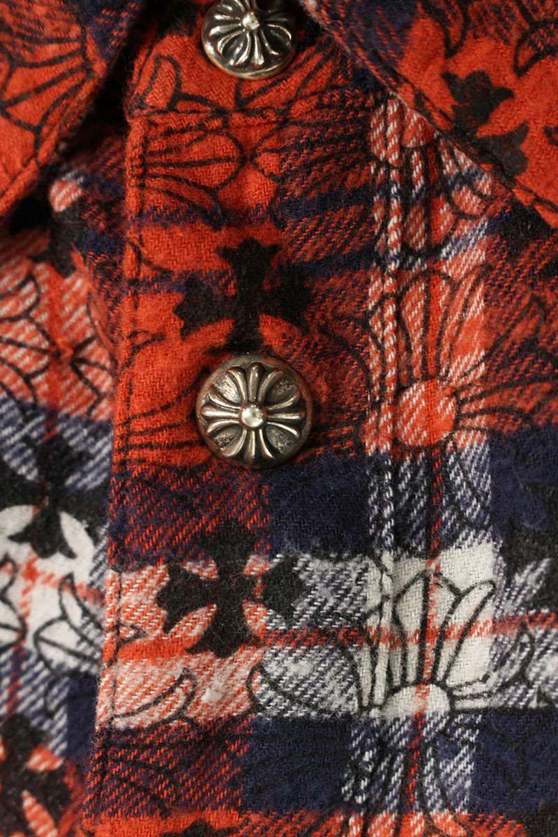 Chrome Hearts Looseends LS Loose End Sleeve Cross Patch Ball Button Long Shirt — view 3