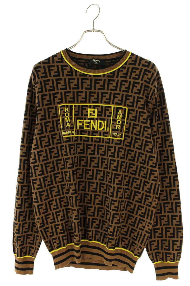 Fendi Zucca Pattern Knit 52 Sweater