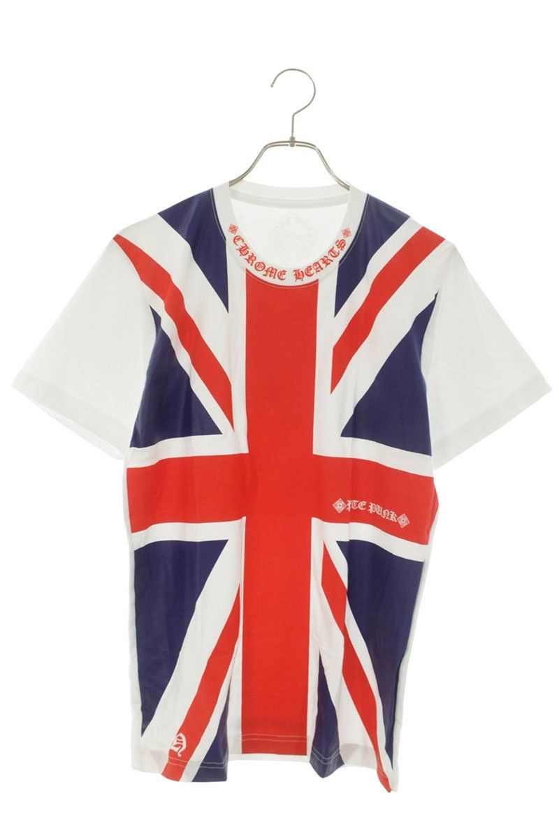 Chrome Hearts CH T-shrt 1 Union Jack Print Neck Logo T-Shirt