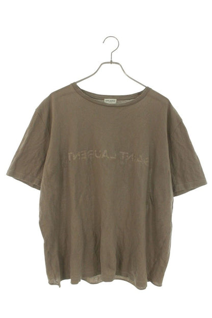 Saint Laurent Paris Wrinkled Reverse Logo Print T-Shirt