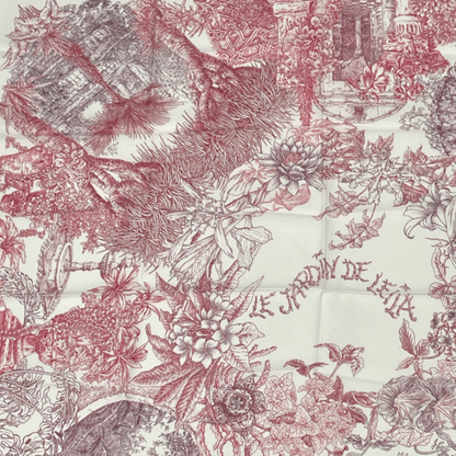 Hermes Carre 90 Silk Scarf le Jardin de Leila's Garden White — view 3
