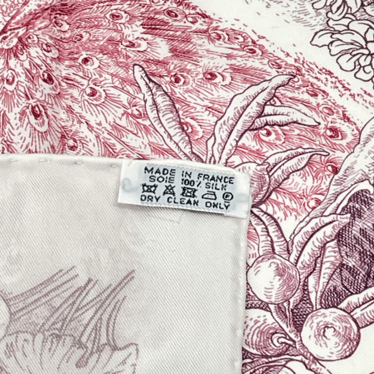 Hermes Carre 90 Silk Scarf le Jardin de Leila's Garden White — view 6
