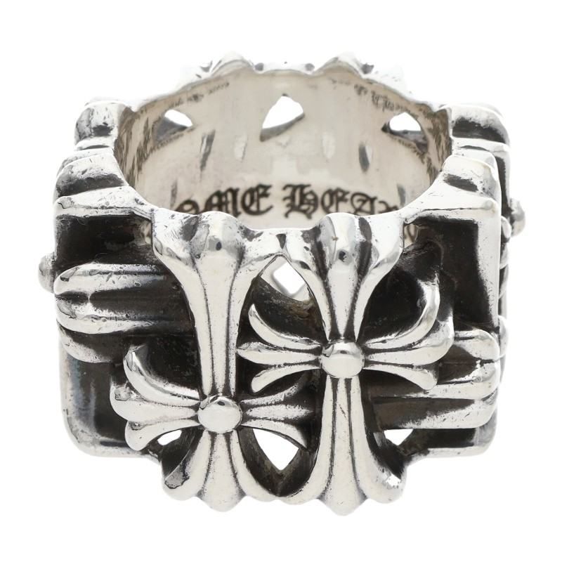 Chrome Hearts Square Cemetery Cross Silver Ring
