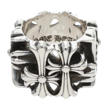 Chrome Hearts Square Cemetery Cross Silver Ring