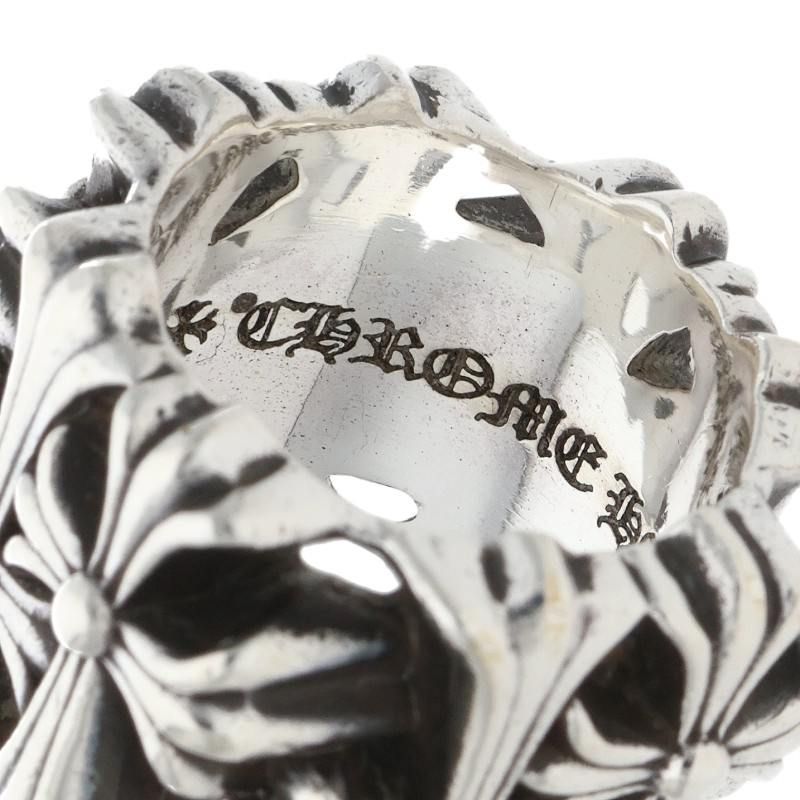 Chrome Hearts Square Cemetery Cross Silver Ring — view 3