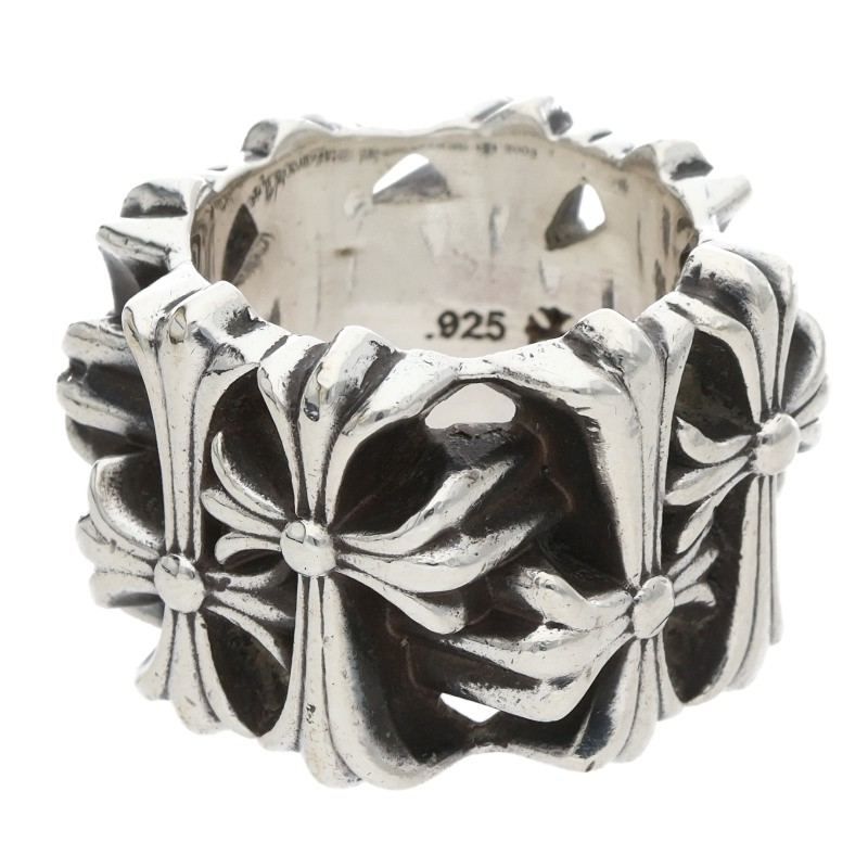 Chrome Hearts Square Cemetery Cross Silver Ring — view 5