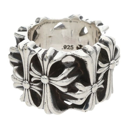 Chrome Hearts Square Cemetery Cross Silver Ring — view 5