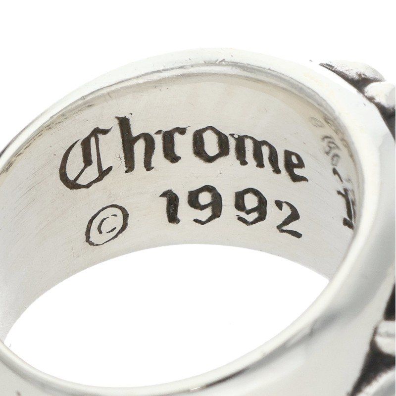 Chrome Hearts Flrl Crs Floral Cross Silver Ring — view 3