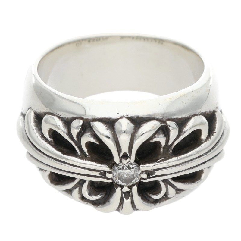 Chrome Hearts Flrl Crs Floral Cross Silver Ring
