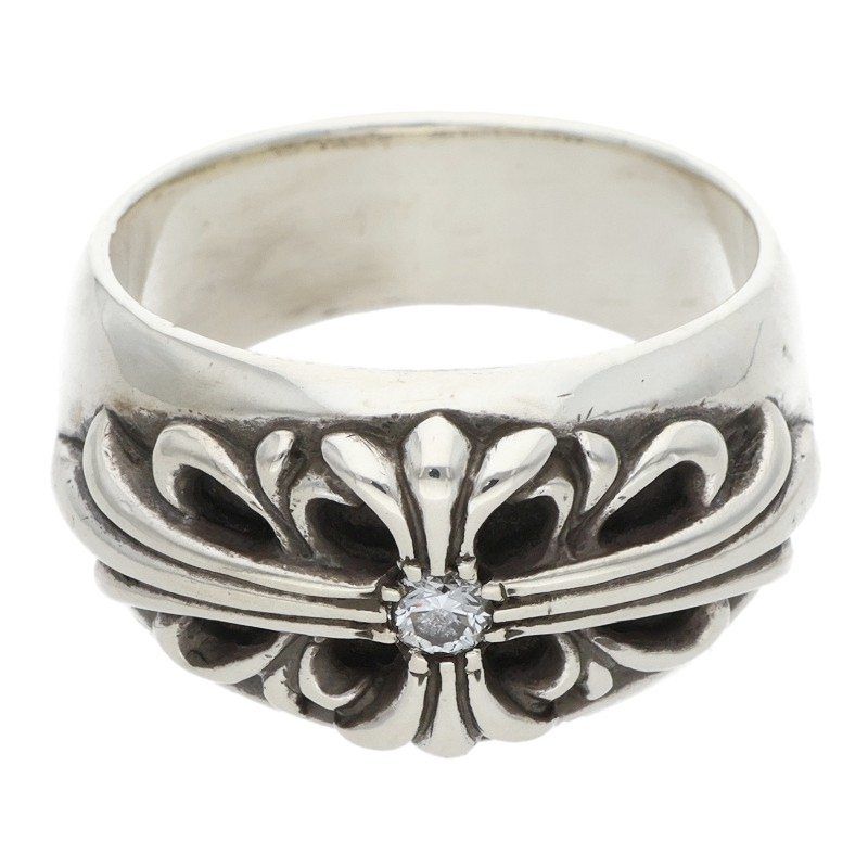Chrome Hearts Flrl Crs Floral Cross Silver Ring