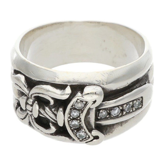 Chrome Hearts Dagger P Dmnd a Pave Diamond Silver Ring