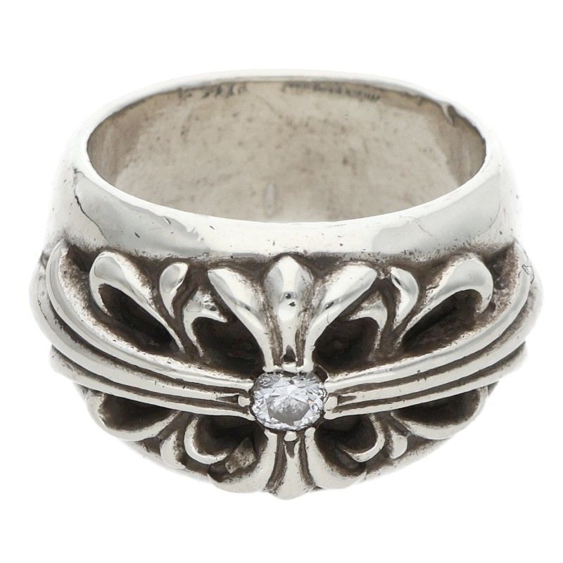 Chrome Hearts Flrl Crs Floral Cross Silver Ring