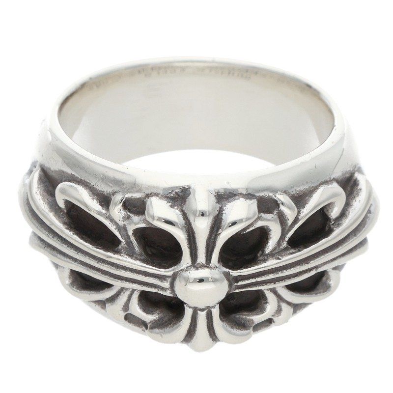 Chrome Hearts Flrl Crs Floral Cross Silver Ring