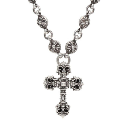 Chrome Hearts 1 Crsbl Chn Filig Crs Xsm Cross Ball Filigree Silver Necklace