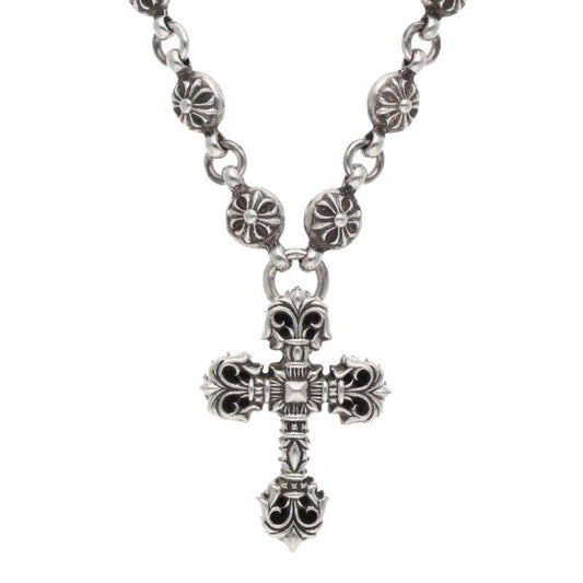 Chrome Hearts 1 Crsbl Chn Filig Crs Xsm Cross Ball Filigree Silver Necklace