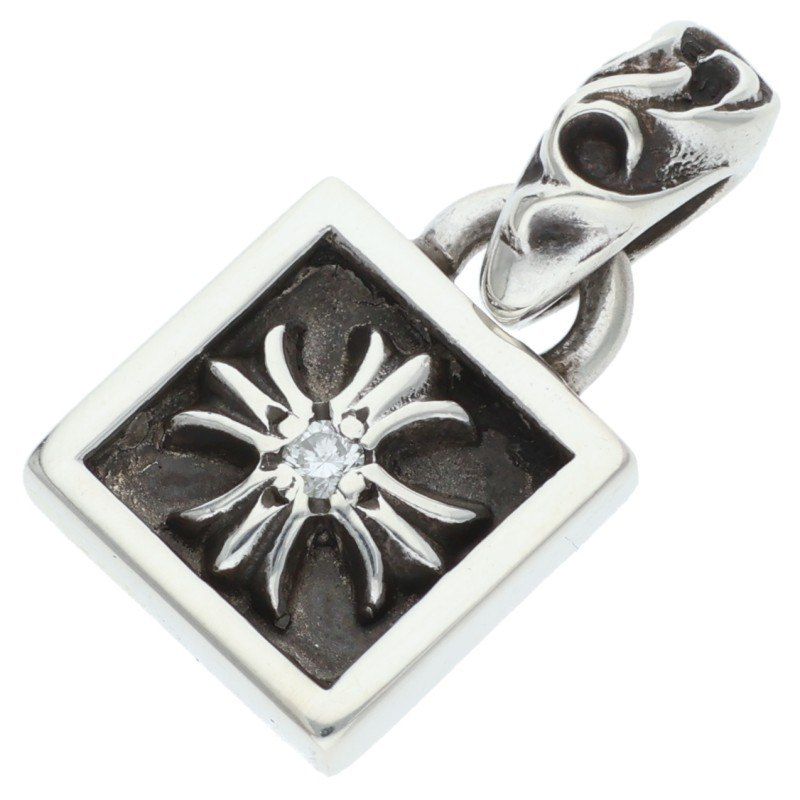 Chrome Hearts Framed CH Plus Charm Silver Pendant