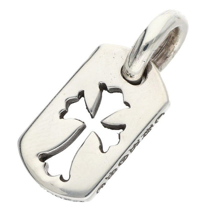 Chrome Hearts DT Tny CO Crs Tiny Cutout Cross Dog Tag Charm Silver Pendant — view 2