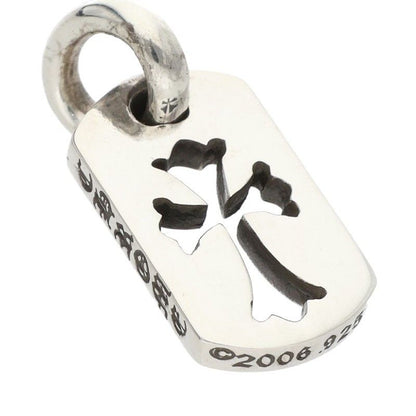 Chrome Hearts DT Tny CO Crs Tiny Cutout Cross Dog Tag Charm Silver Pendant — view 4