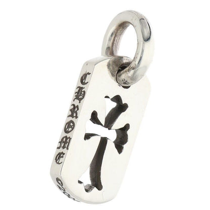 Chrome Hearts DT Tny CO Crs Tiny Cutout Cross Dog Tag Charm Silver Pendant — view 3