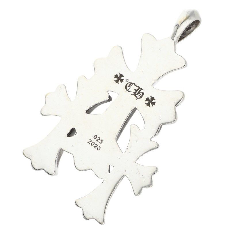Chrome Hearts 3 CH Crs Sml Triple CH Cross Small Silver Pendant — view 2