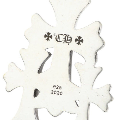 Chrome Hearts 3 CH Crs Sml Triple CH Cross Small Silver Pendant — view 3
