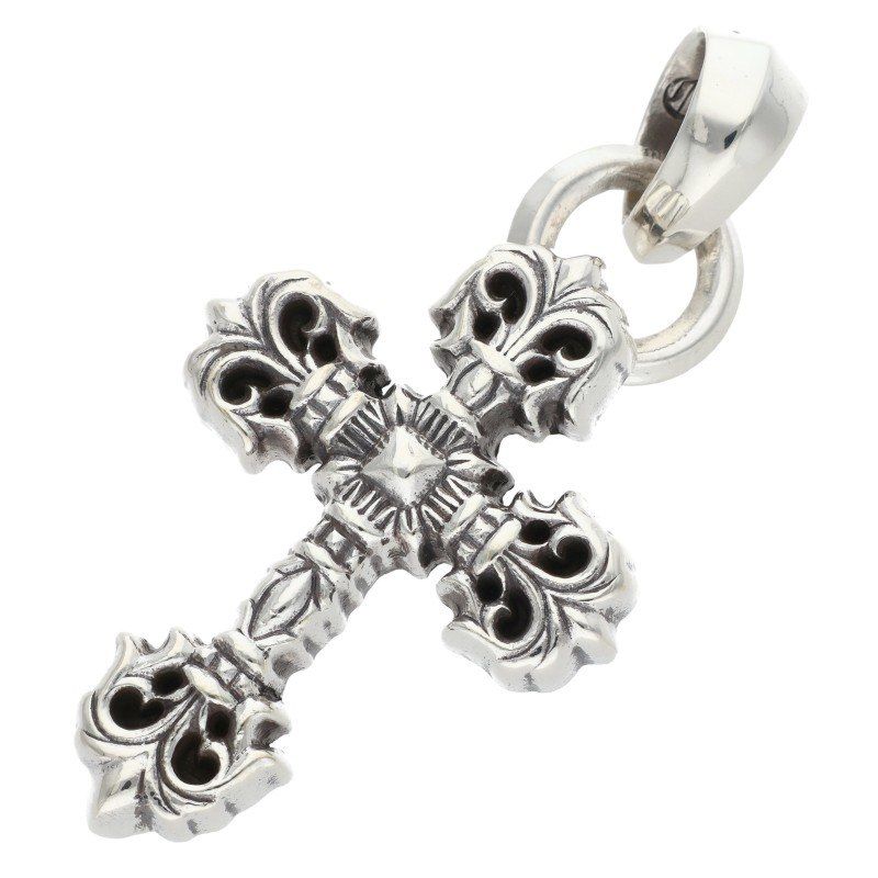 Chrome Hearts Filig Cross Xsm Bale Filigree XS Bail Silver Pendant