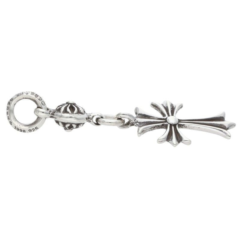 Chrome Hearts Tny CH Crs 1 Ball Tiny CH Cross Charm Silver Pendant — view 4