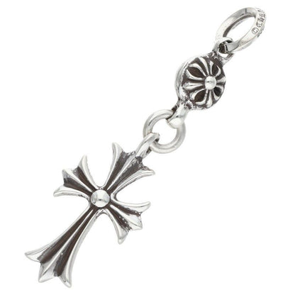 Chrome Hearts Tny CH Crs 1 Ball Tiny CH Cross Charm Silver Pendant