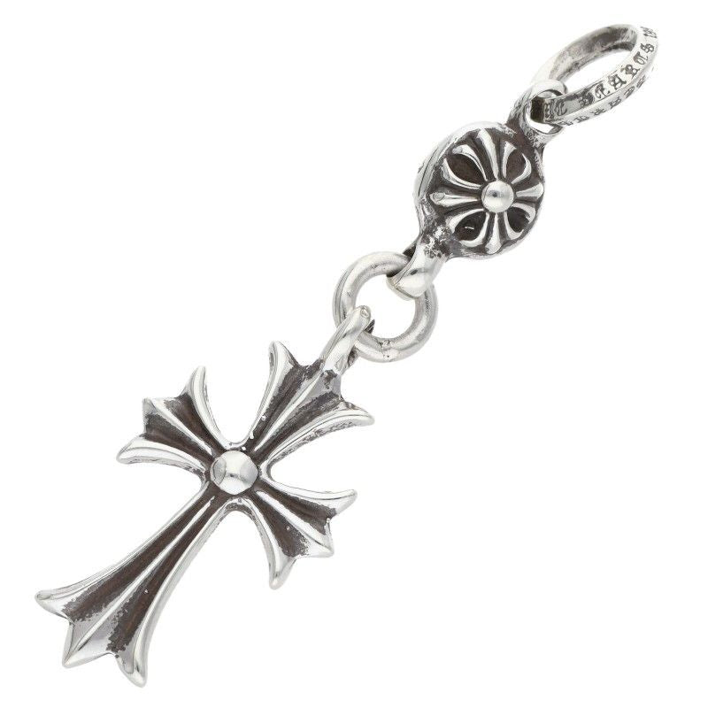 Chrome Hearts Tny CH Crs 1 Ball Tiny CH Cross Charm Silver Pendant — view 2