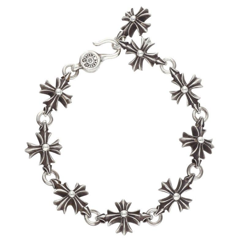 Chrome Hearts CO CH Plus Cutout Silver Bracelet
