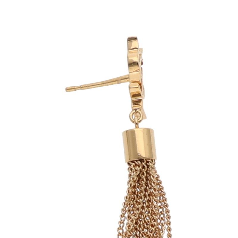 Saint Laurent Paris YSL Logo Cassandra Tassel Earrings — view 5