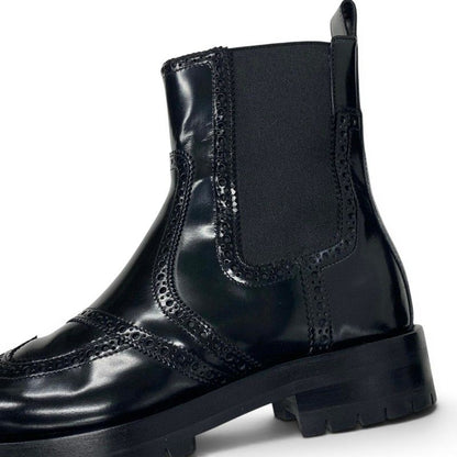 Hermes Boots Short Shoes Leather Black Side Gore Wing — view 9