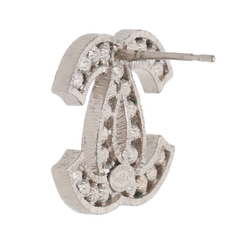 Chanel CC Logo Rhinestone Earrings — view 5