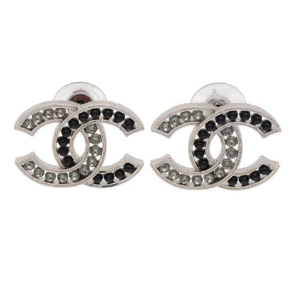 Chanel CC Logo Rhinestone Earrings