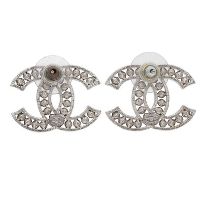 Chanel CC Logo Rhinestone Earrings — view 2
