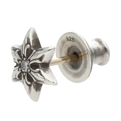 Chrome Hearts CO Star Dmnd Stud Silver Earrings
