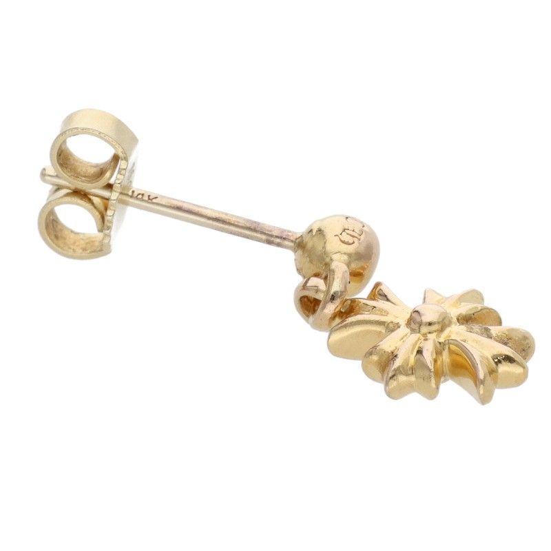 Chrome Hearts 22k Tny CH Pls Tiny Ech Plus Drop Gold Earrings — view 3