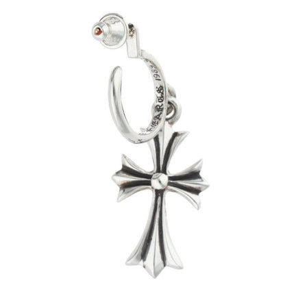 Chrome Hearts Tiny CH Cross Hoop Silver Earrings — view 2