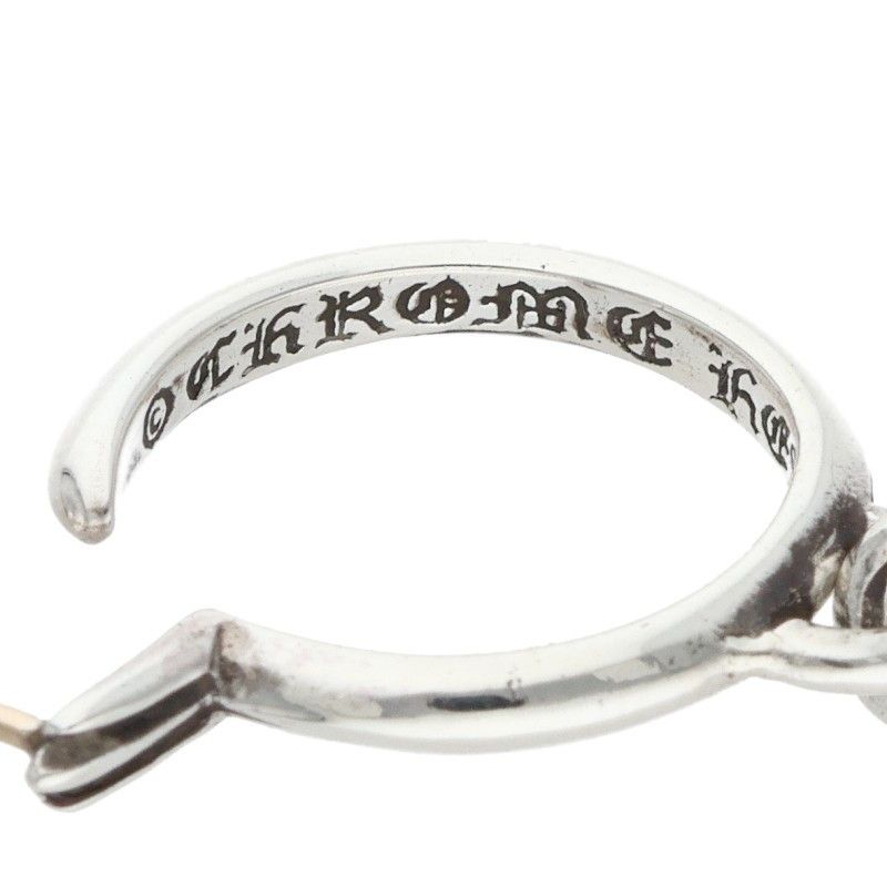 Chrome Hearts Tiny CH Cross Hoop Silver Earrings — view 3