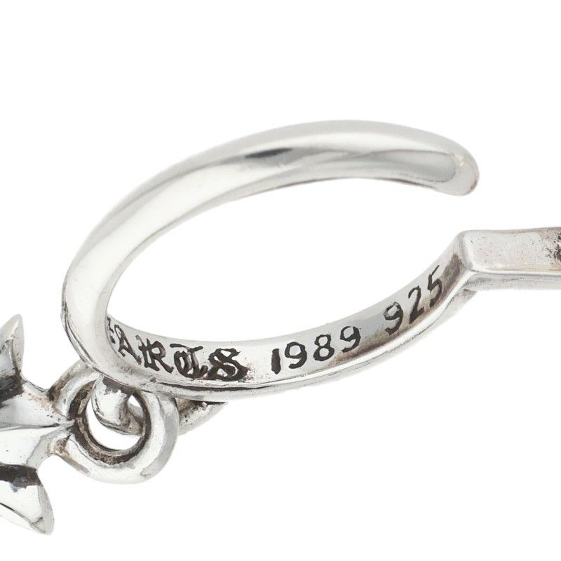Chrome Hearts Tiny CH Cross Hoop Silver Earrings — view 4