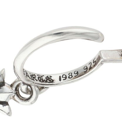 Chrome Hearts Tiny CH Cross Hoop Silver Earrings — view 4