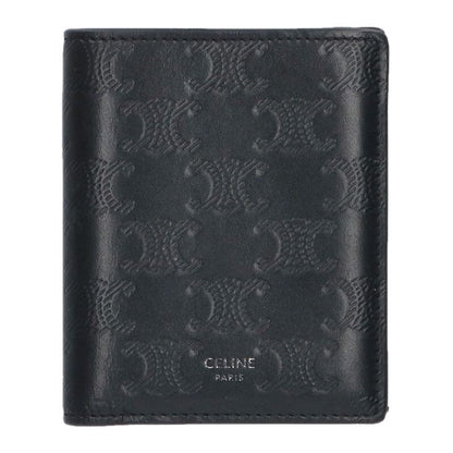Celine Triomphe Logo Embossed Compact Wallet