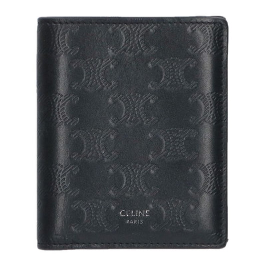 Celine Triomphe Logo Embossed Compact Wallet
