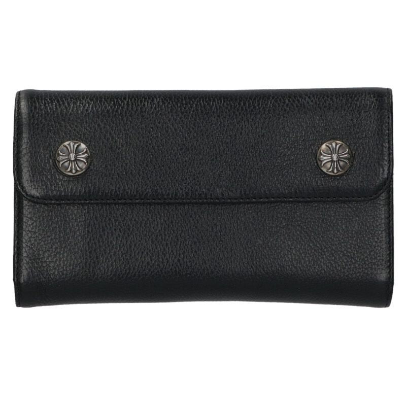 Chrome Hearts Wave Cross Ball Button Leather Wallet