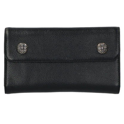 Chrome Hearts Wave Cross Ball Button Leather Wallet