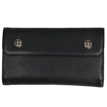 Chrome Hearts Wave Cross Ball Button Leather Wallet