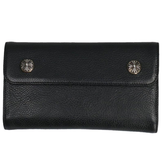 Chrome Hearts Wave Cross Ball Button Leather Wallet