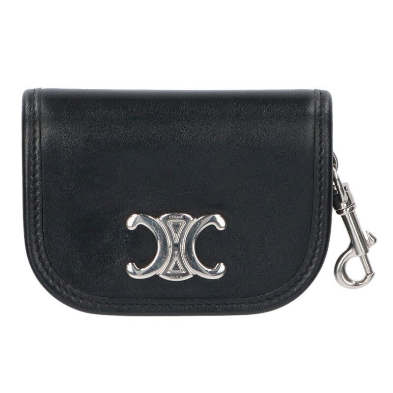 Celine Nano Besace Triomphe Shiny Calfskin Key Ring Card Case