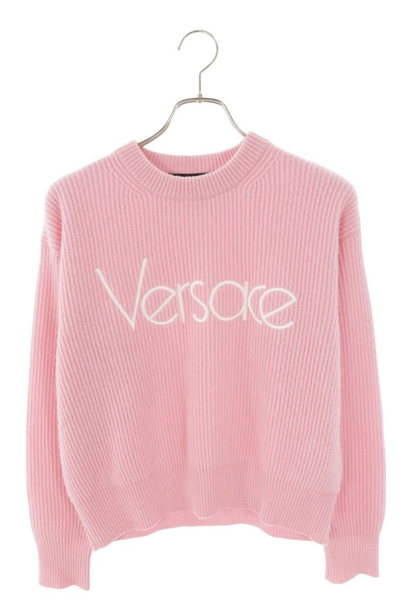 Versace Front Logo Embroidery Knit 36 Sweater