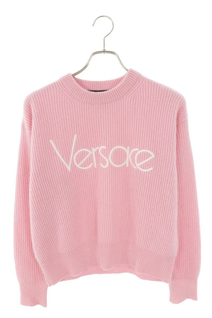 Versace Front Logo Embroidery Knit 36 Sweater